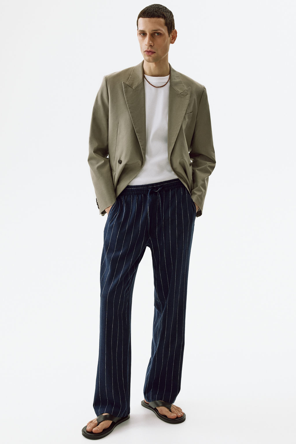 Pantal?n en mezcla de lino Relaxed Fit - H&m фото 7