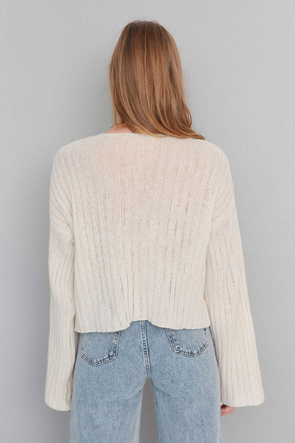 Tas Merserize Gorunumlu Yunlu Genis Kal?p Basic Triko Kazak TWOAW23KZ01844 - Trendyolmilla фото 5