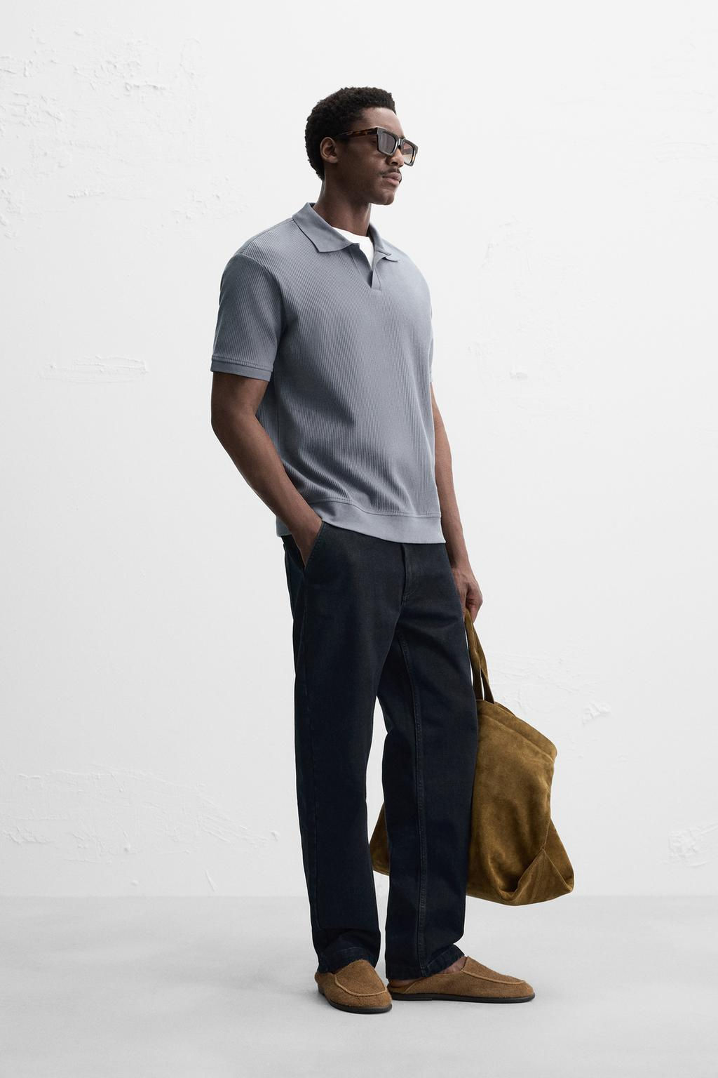 VERTICAL TEXTURED POLO SHIRT - Zara фото 5
