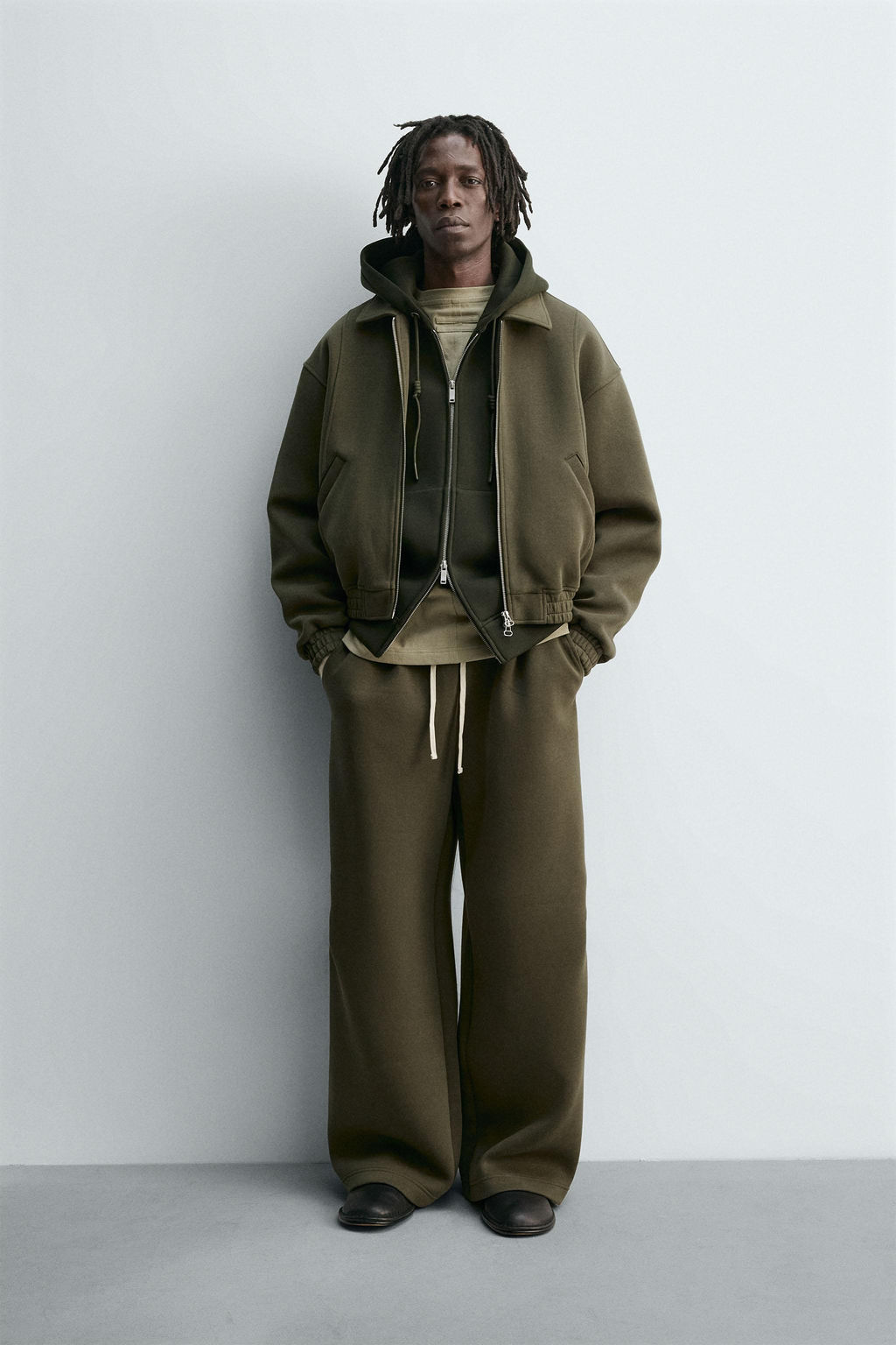 NEOPRENE-EFFECT BOXY FIT JACKET