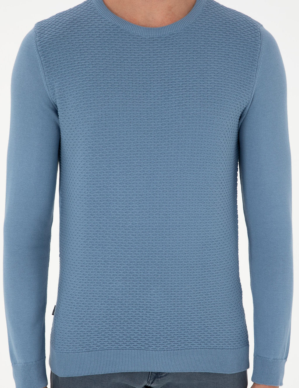 Koyu Mavi Slim Fit Bisiklet Yaka Triko Kazak - Pierre cardin фото 6