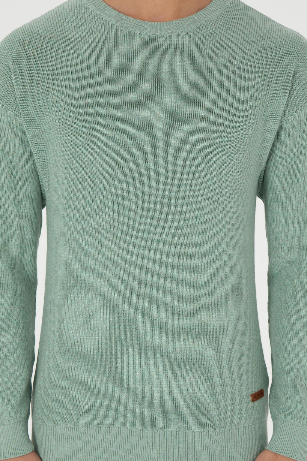 Erkek Regular Fit Bisiklet Yaka Ye_il Melanj Basic Kazak - U.s. polo assn фото 6