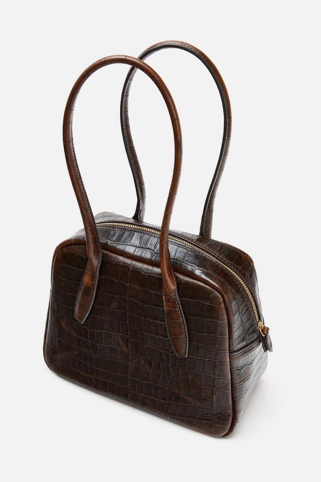 EMBOSSED LEATHER BOWLING BAG - Zara фото 4