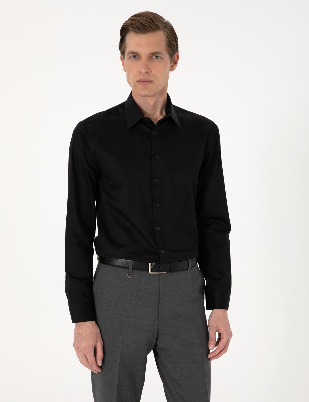 Siyah Slim Fit Uzun Kollu Basic G_mlek - Pierre cardin фото 10