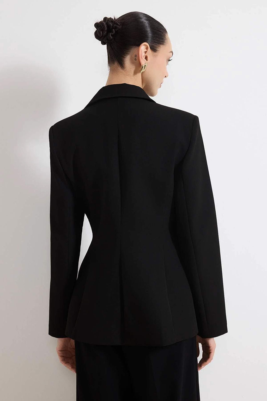 Siyah Kruvaze Kapama Astarl? Fitted Dokuma Blazer Ceket TWOSS26BC00022 - Trendyolmilla фото 8