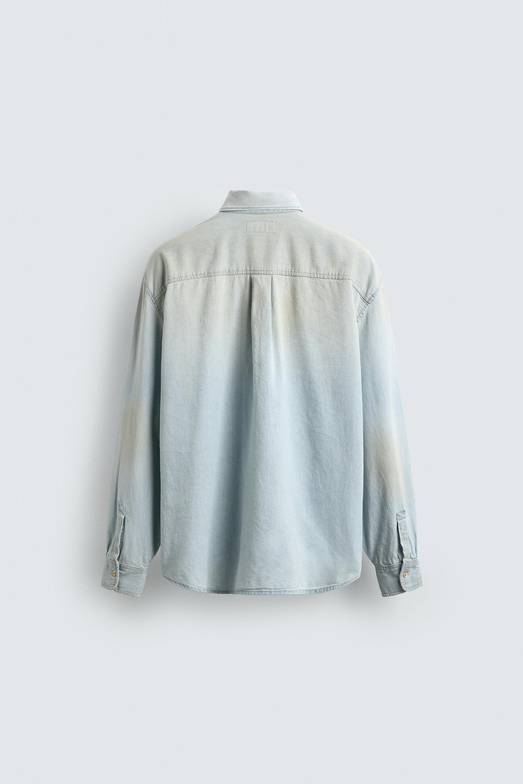 CAMISA DENIM LAVADO EFECTO VINTAGE / Azul claro - Zara фото 8