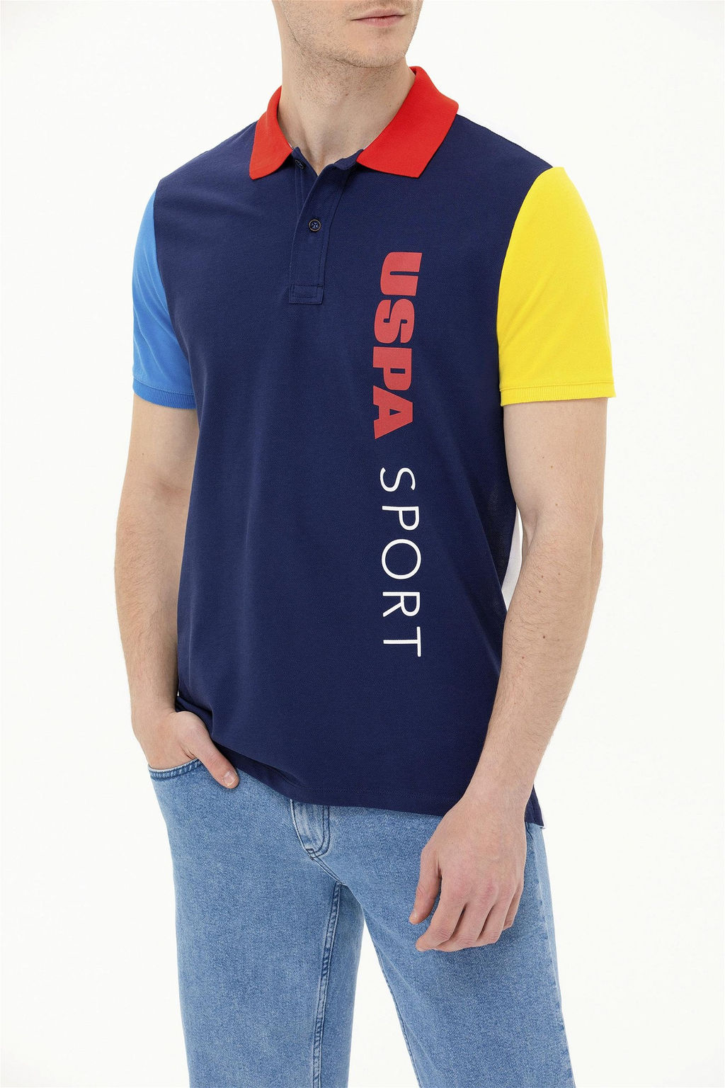U. S. Polo Assn Мужская темно-синяя футболка с воротником-поло - U.s. polo assn фото 13