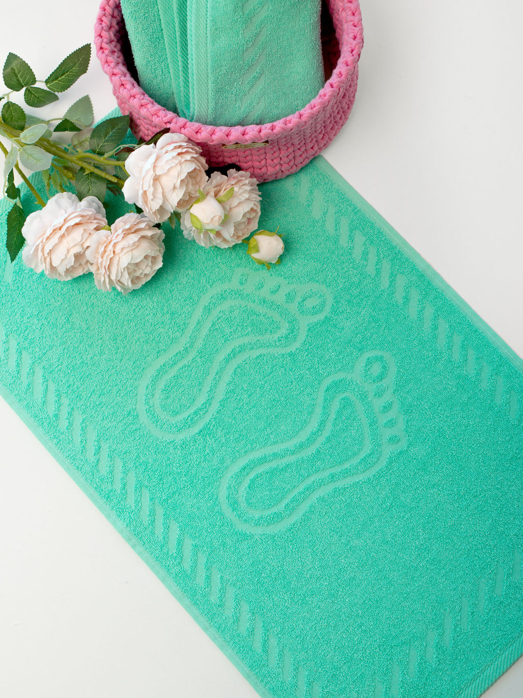 Полотенце махровое Ножки р.35*60 Мята