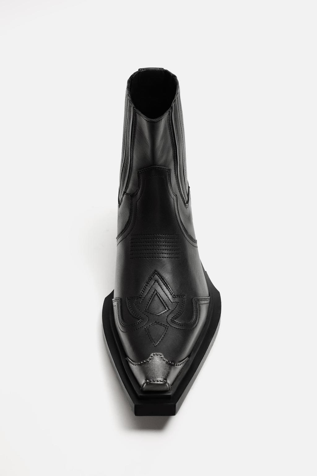 LEATHER COWBOY BOOTS - LIMITED EDITION - Zara фото 8