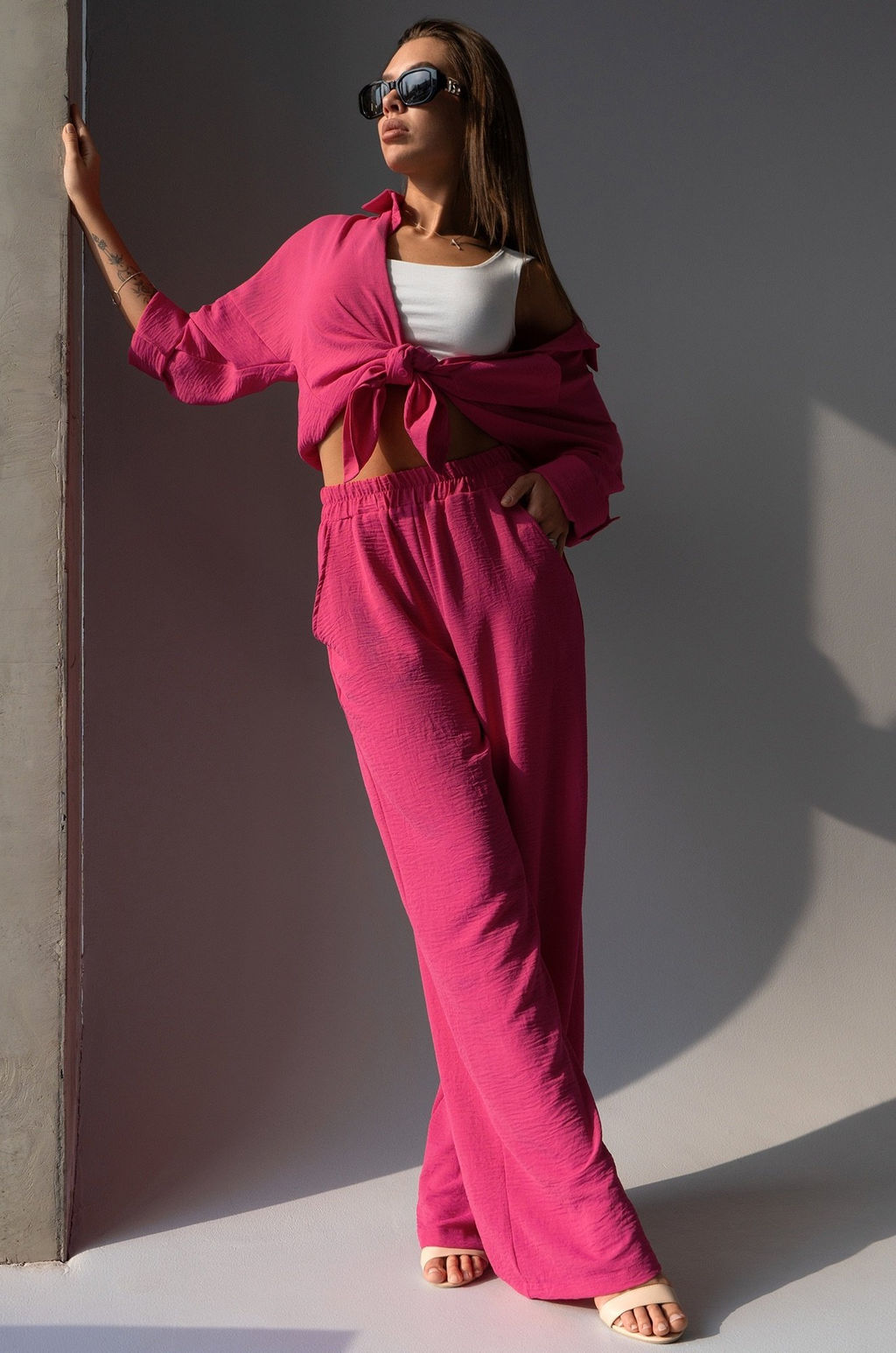 Женский летний костюм оверсайз из ткани-жатка Happyfox - Happy fox фото 15