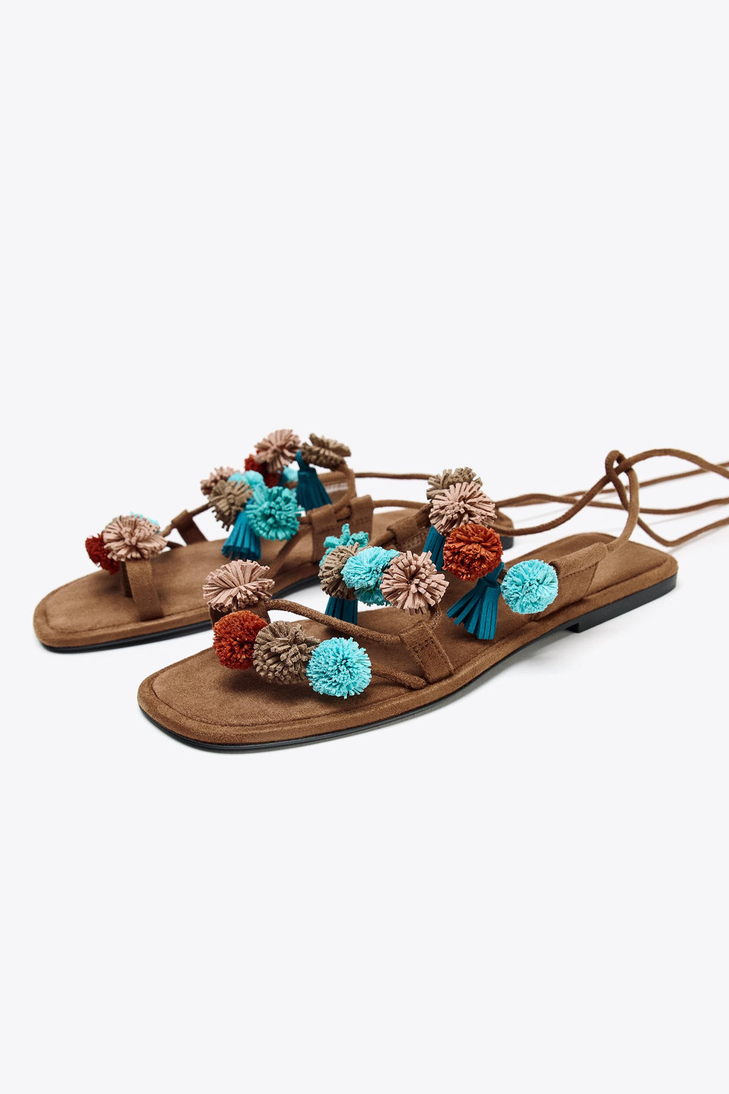 BEADED STRAPPY SANDALS - Zara фото 8