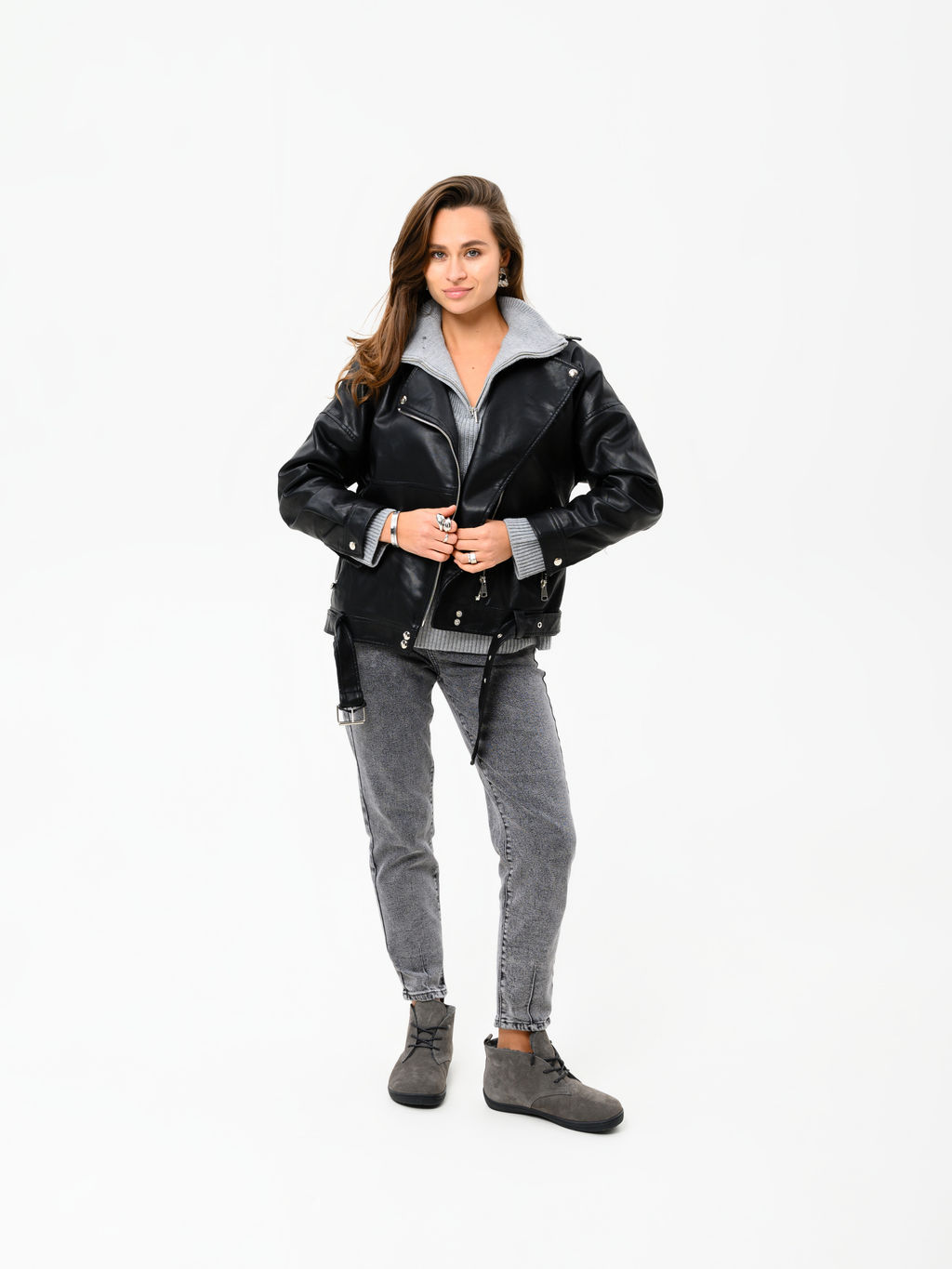 Босоногие ботинки EDART 208.NATAbl.Серый замок замша/байка