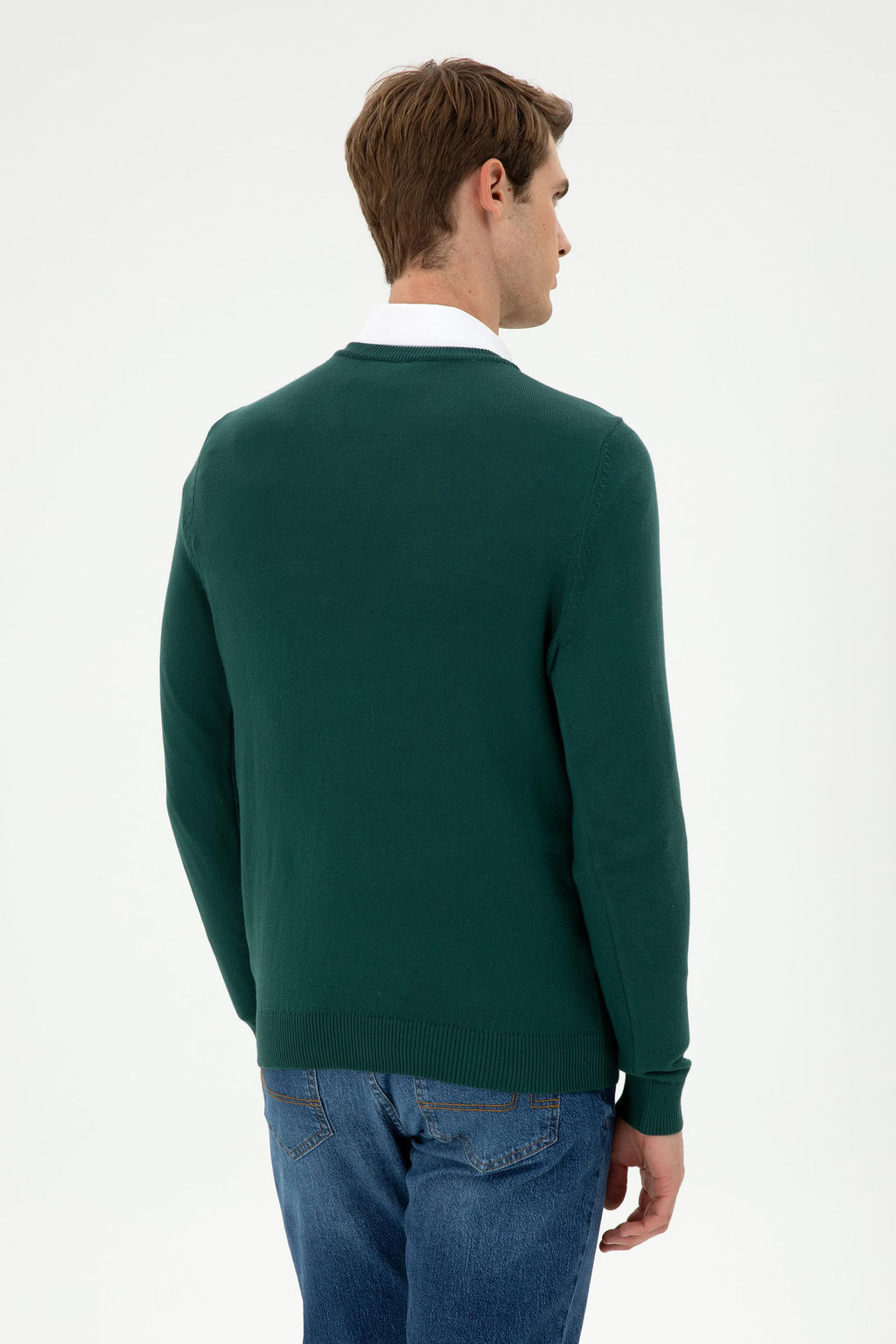 Мужской темно-зеленый базовый свитер Неожиданная скидка в корзине - U.s. polo assn фото 5