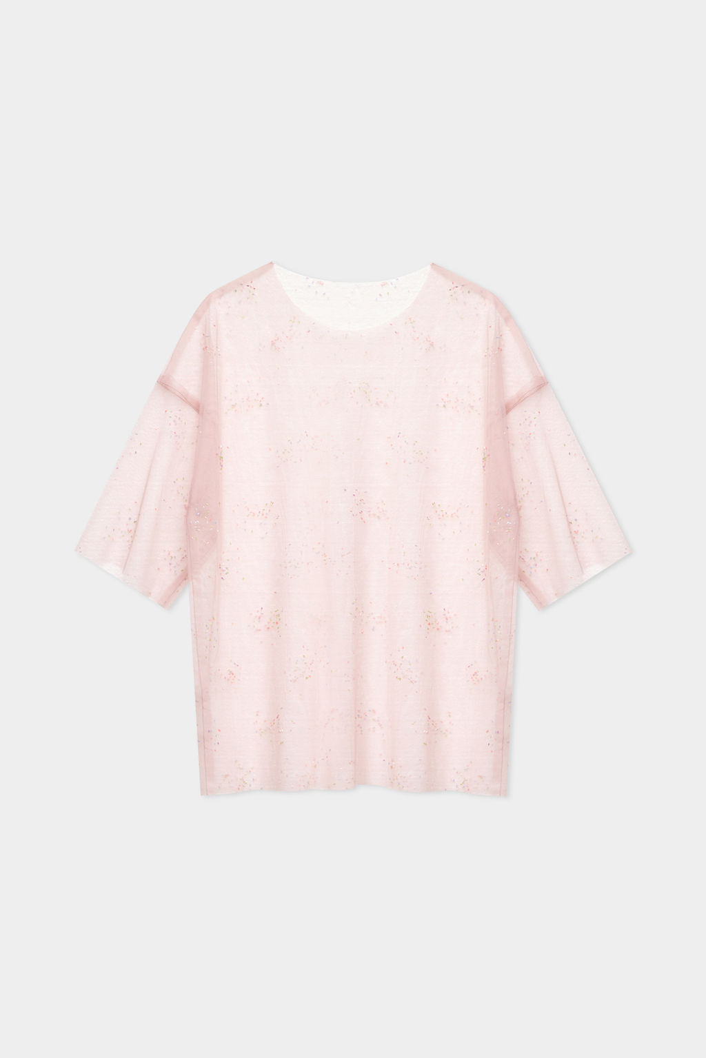Футболка оверсайз из эластичной сетки со стеклярусом - Mollis фото 5
