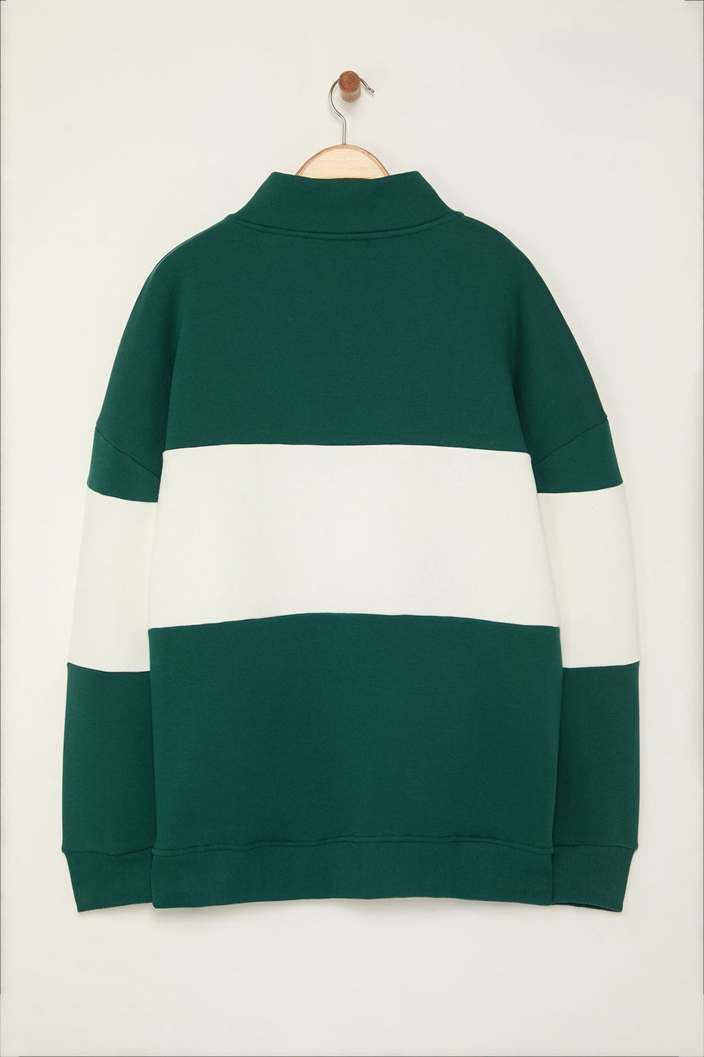 TRENDYOL MAN Zumrut Yesili %100 Pamuk Buyuk Beden Oversize/Genis Kesim Dik Yaka Sweatshirt TMNAW25AO00055 - Trendyolmilla фото 7