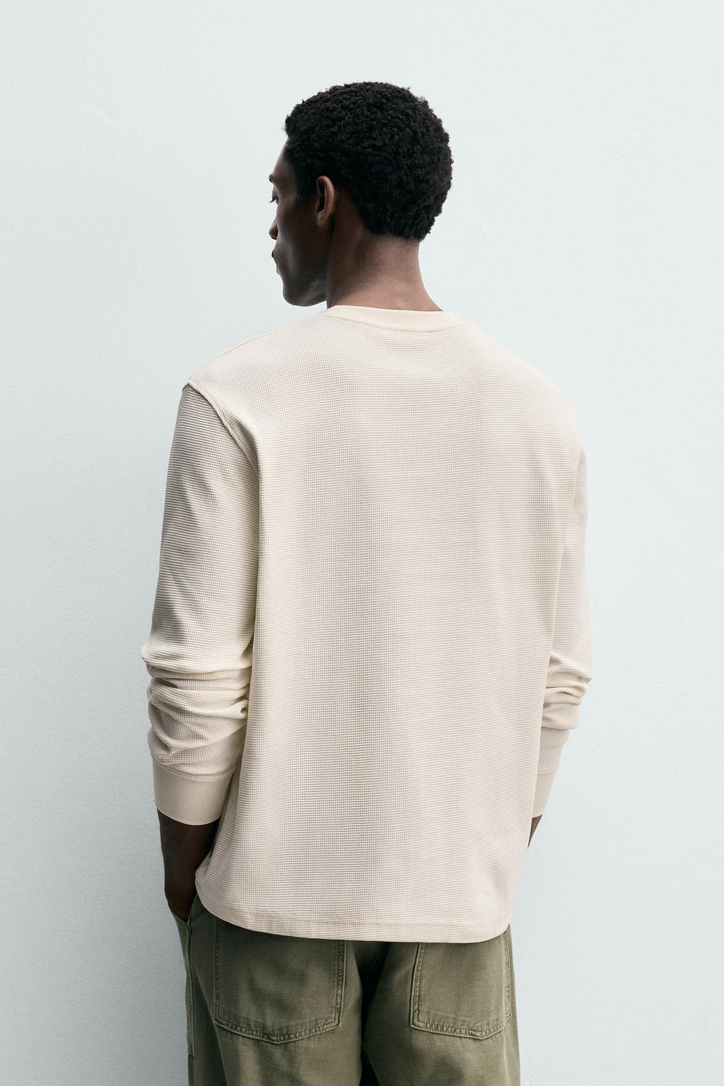 CAMISETA ESTRUCTURA WAFFLE N?MERO / Crudo - Zara фото 3