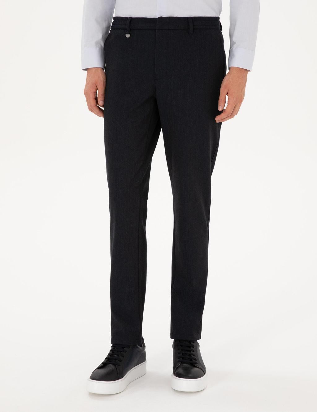 Lacivert Slim Fit Flanel Dokulu Kuma_ Pantolon - Pierre cardin фото 2