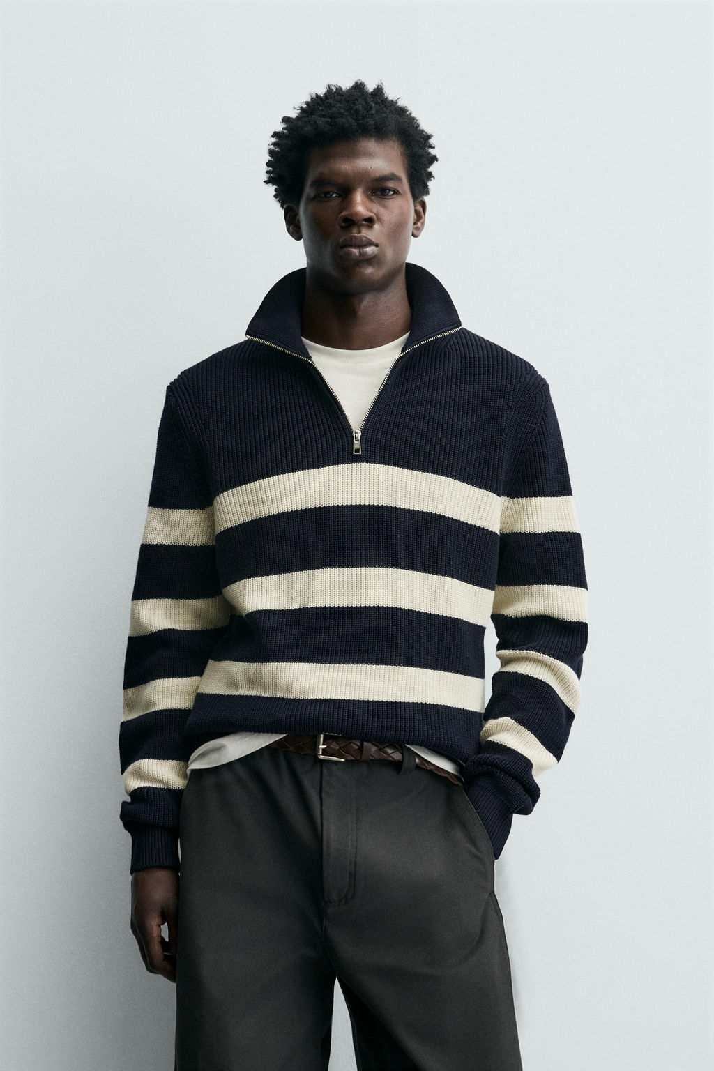 PURL KNIT QUARTER-ZIP JUMPER - Zara фото 2