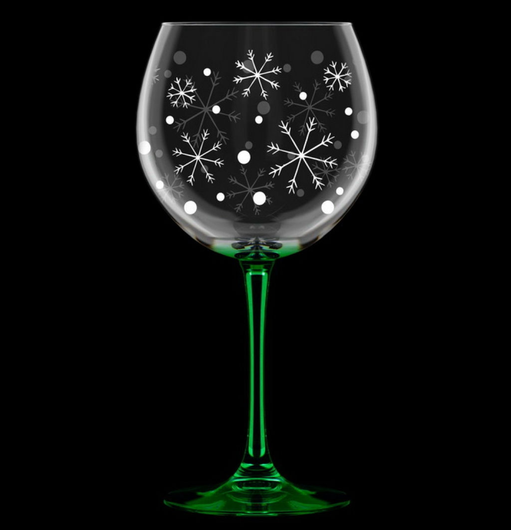 Фужер для вина 650мл арт. 306-ГН9 Снегопад (зеленый)