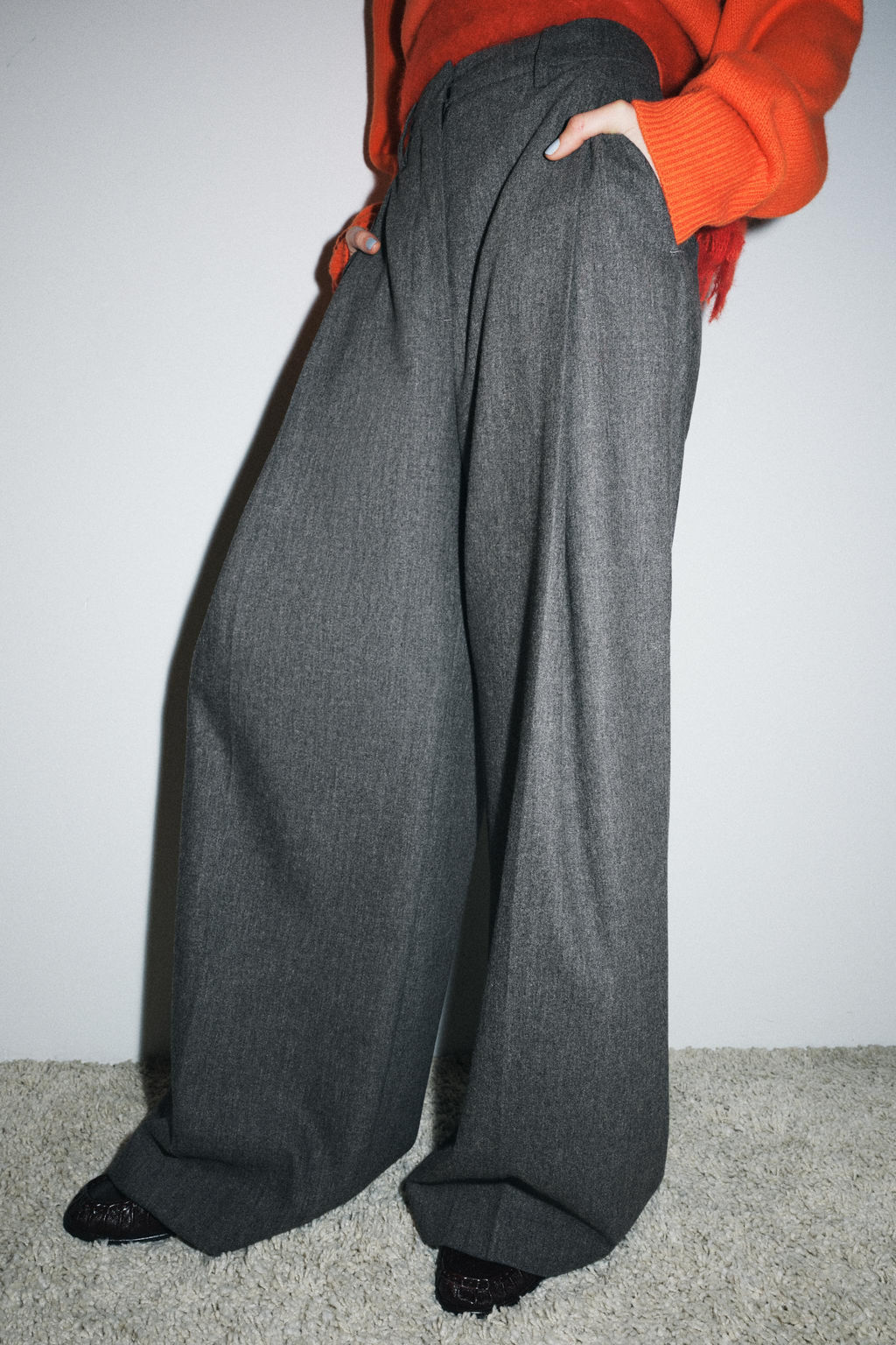ZW COLLECTION WIDE-LEG DARTED TROUSERS - Zara фото 4