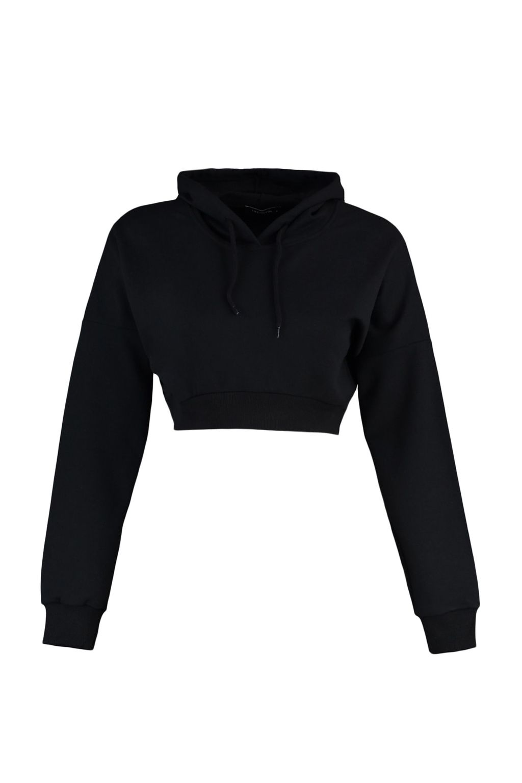 Siyah Crop Kapusonlu Ici Polarl? Orme Spor Sweatshirt TWOAW21SW0662 - Trendyolmilla фото 7