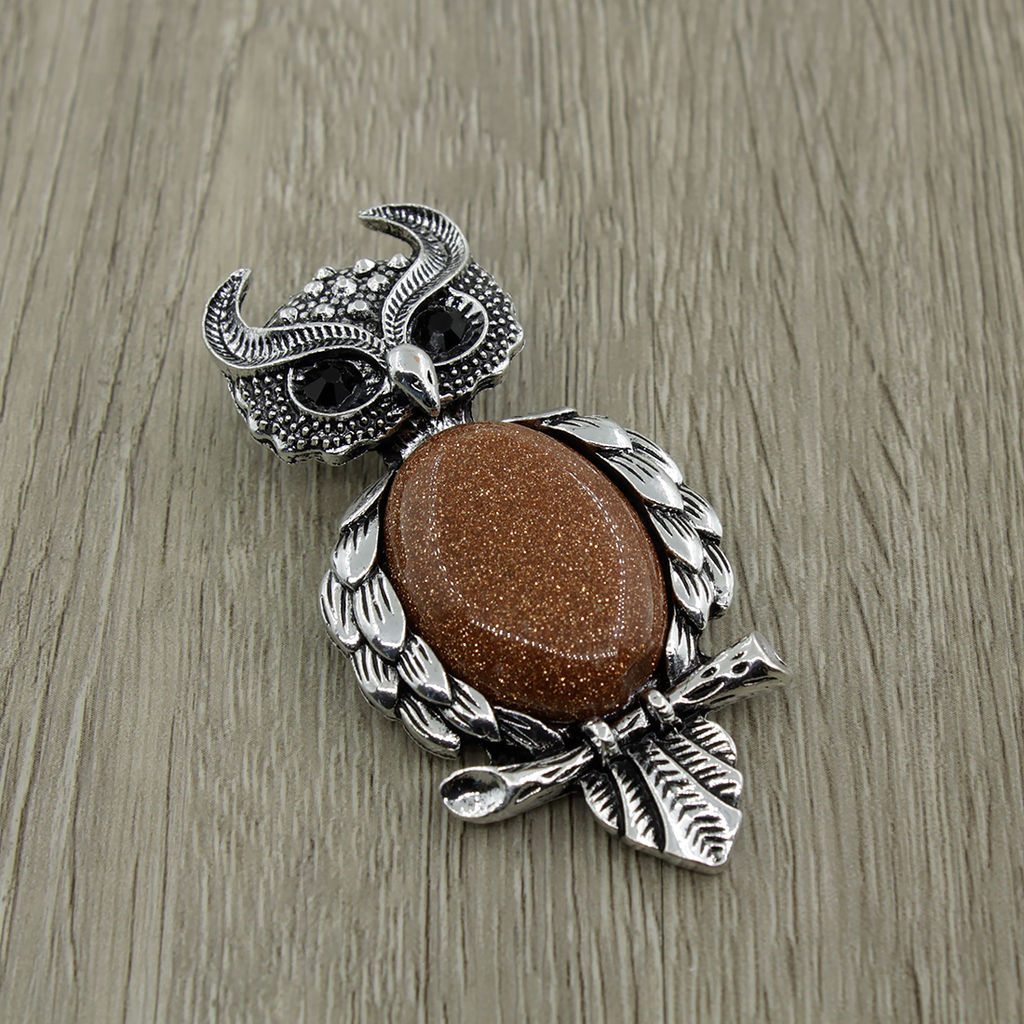 Брошь Филин авантюрин коричневый - Agat77 фото 2