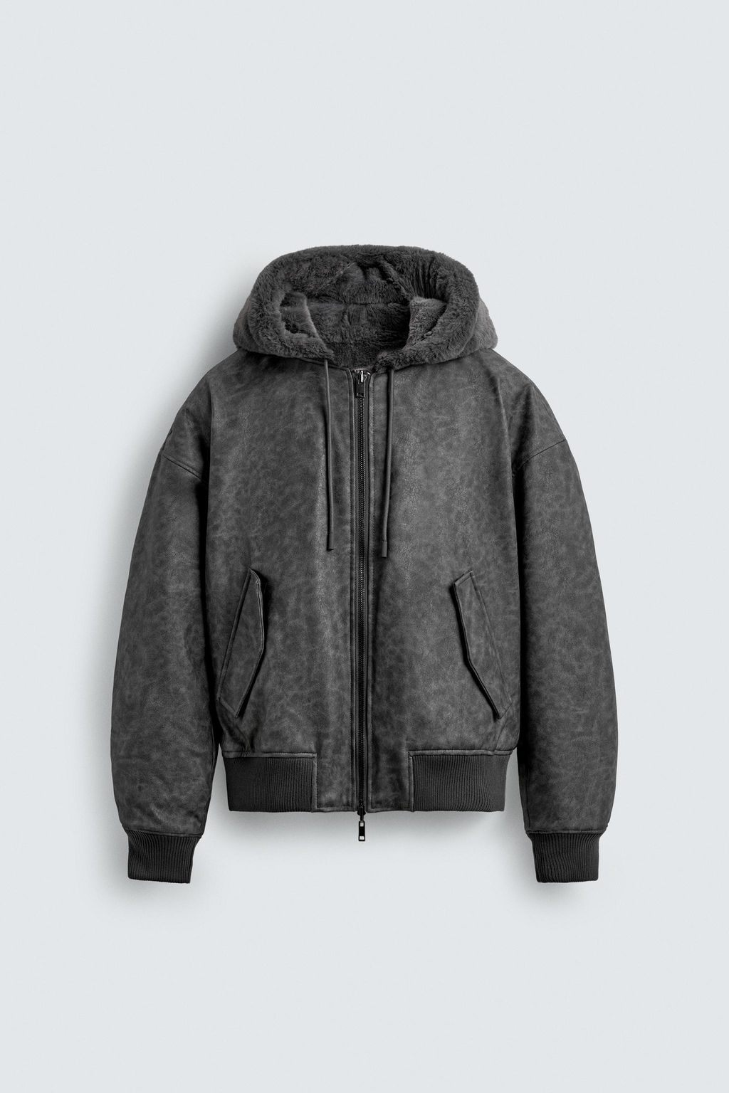 LEATHER EFFECT REVERSIBLE BOMBER JACKET - Zara фото 7