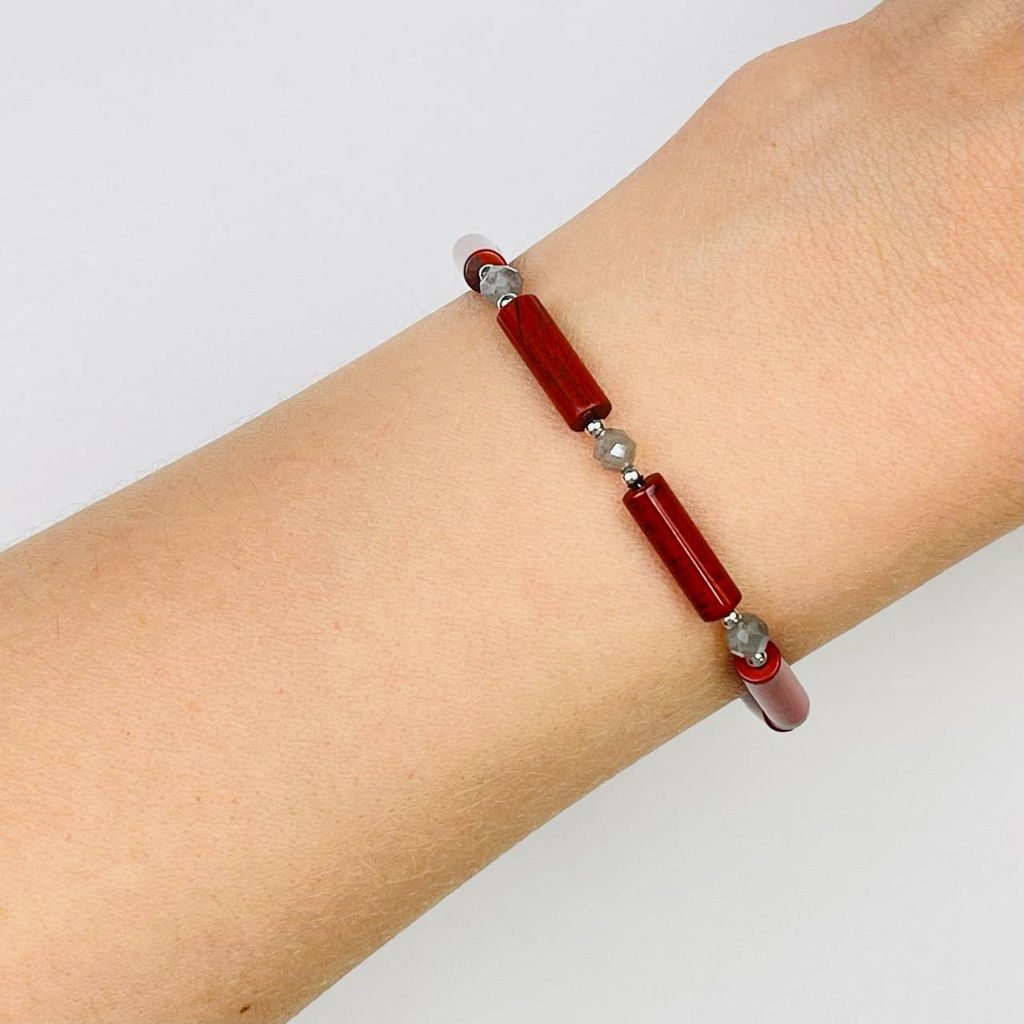 Браслет из кирпичной Яшмы и Лабрадора - Радуга самоцветов фото 2