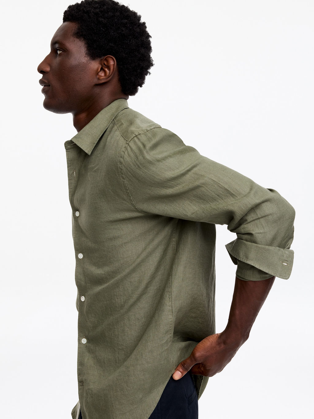 Camisa de lino de corte regular - H&m фото 4