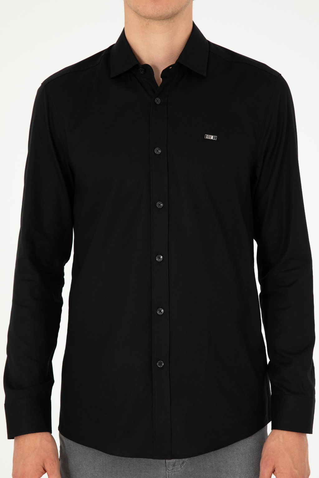 Мужская черная базовая рубашка с длинным рукавом - U.s. polo assn фото 6