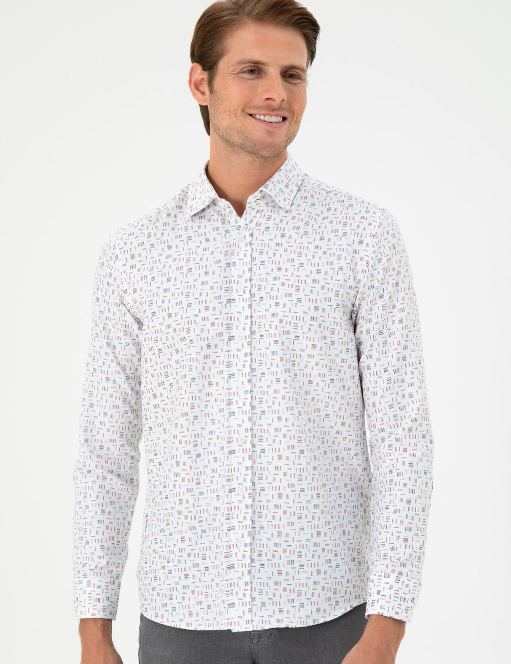 Turuncu Slim Fit Uzun Kollu G_mlek - Pierre cardin фото 3