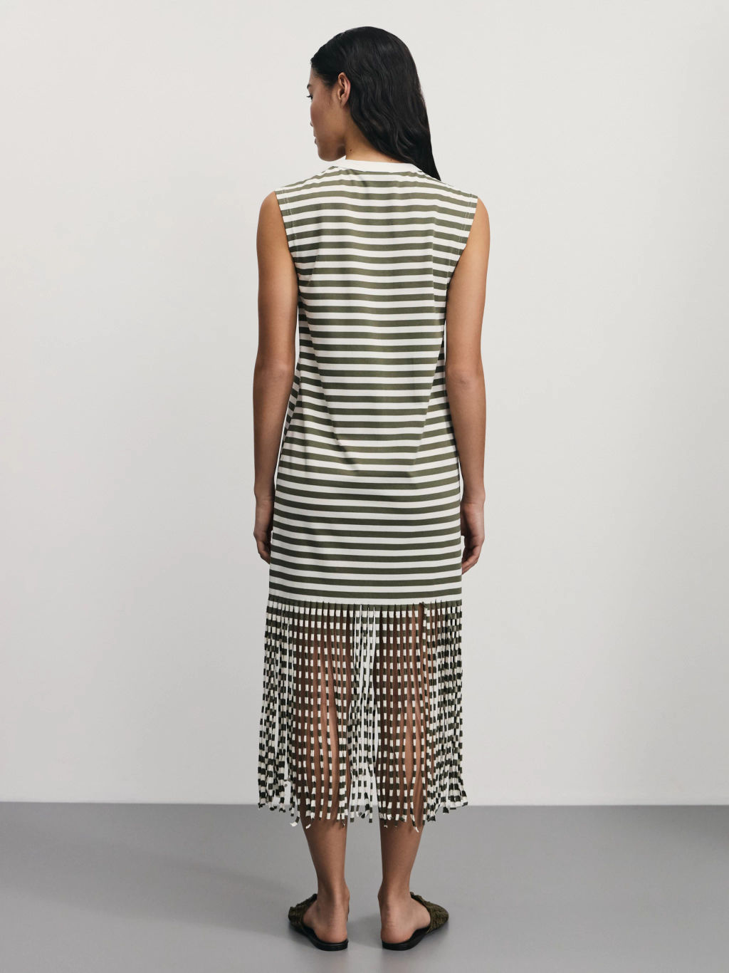 Платье в полоску с бахромой / Zarina  фото 5