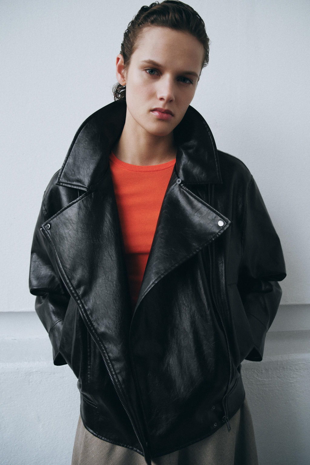 ZW COLLECTION LEATHER EFFECT JACKET - Zara фото 11