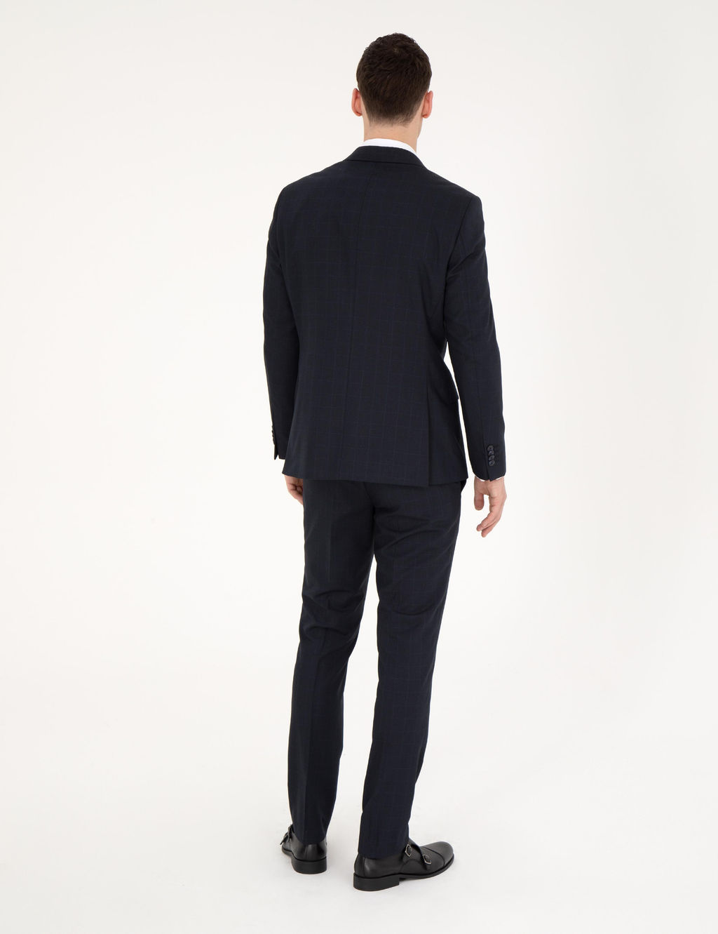 Lacivert Slim Fit Tak_m Elbise