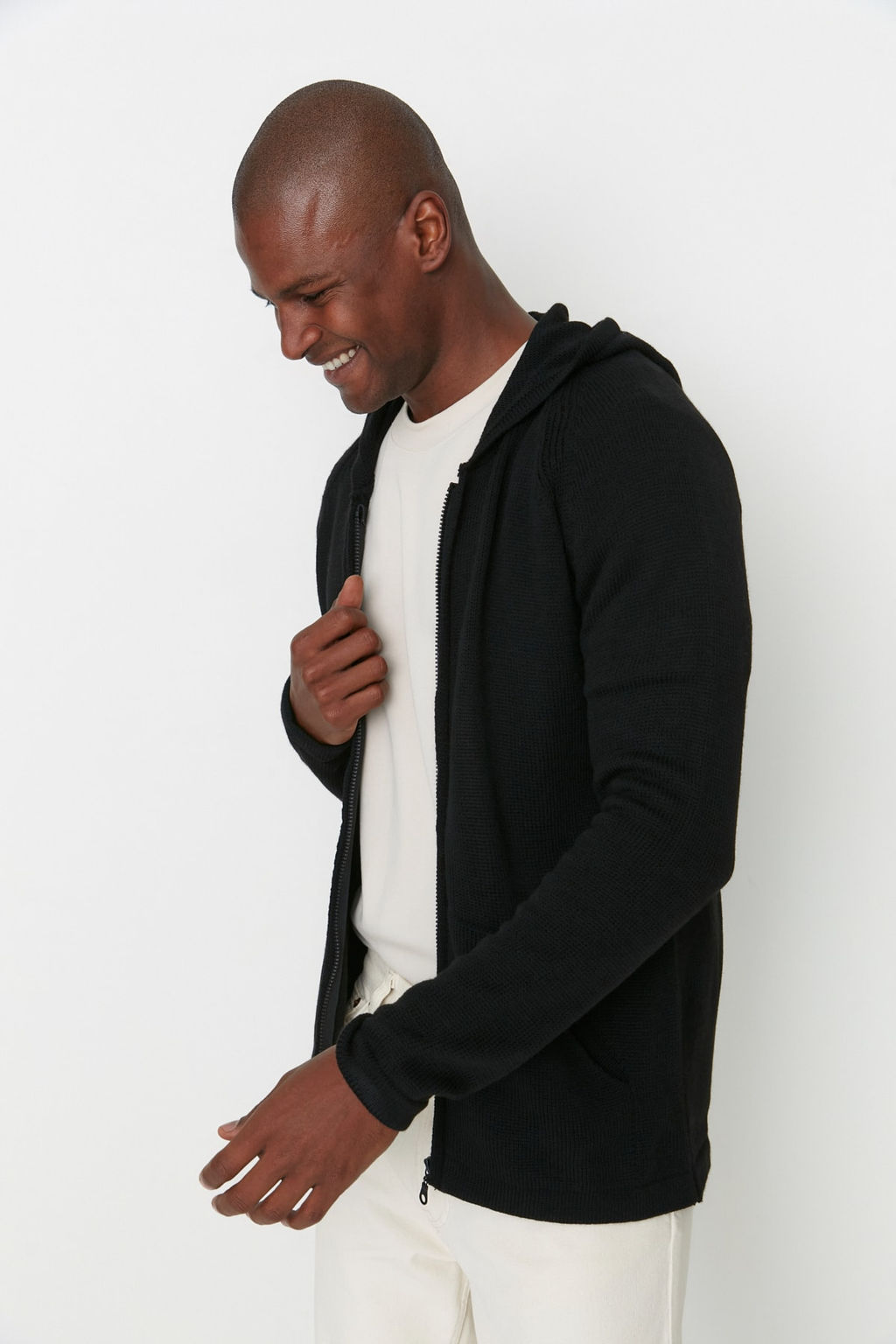 Siyah Slim Fit Kapusonlu H?rka H?rka TMNAW22HI1249 - Trendyolmilla фото 4