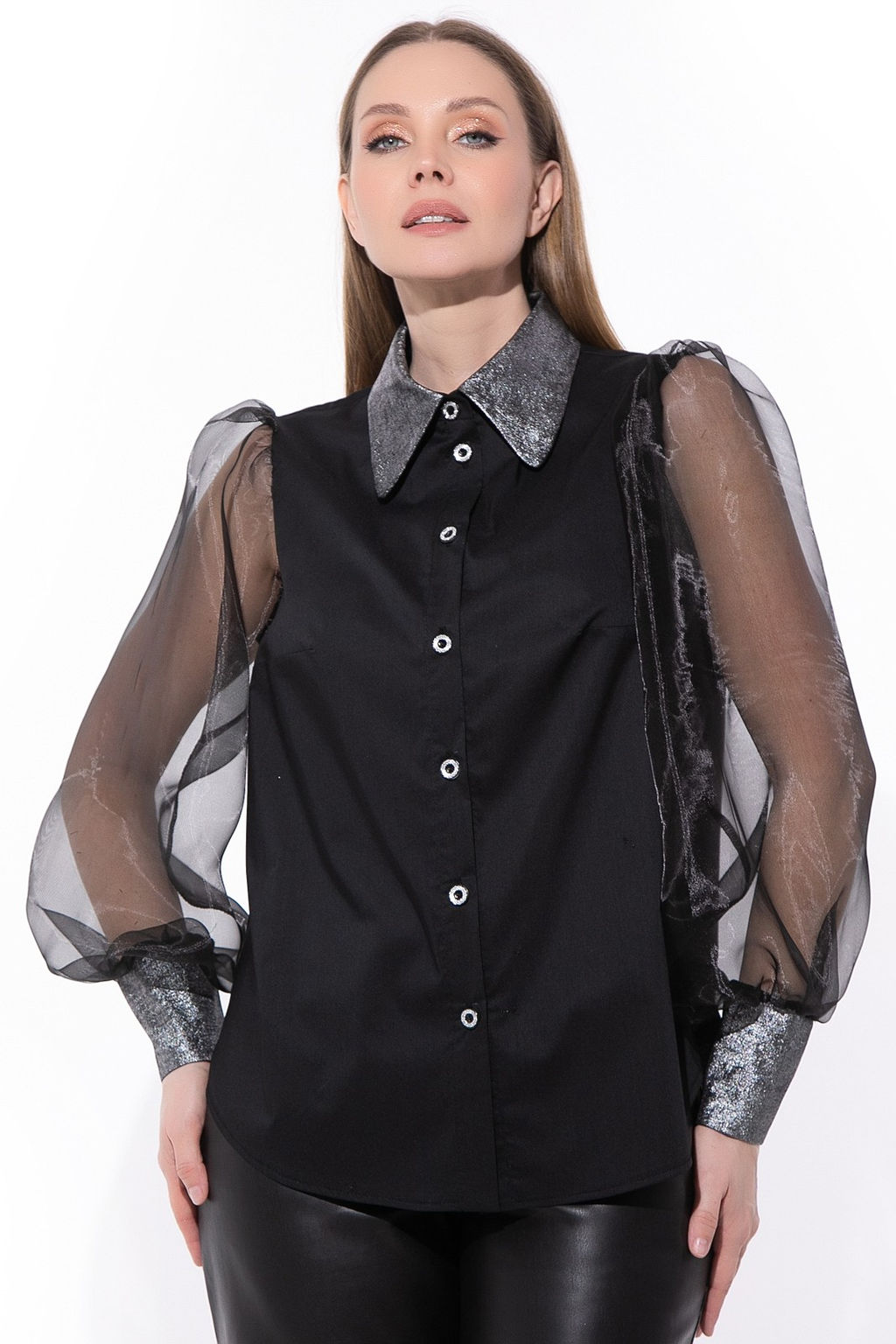 Рубашка Чародейка (чёрный/серебро) - Эльза фото 3