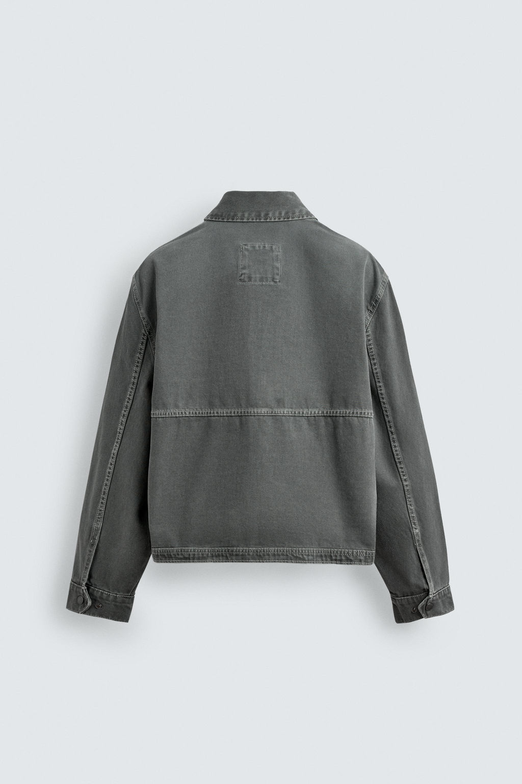 CAZADORA BOXY FIT PESPUNTES CONTRASTE / Verde gris - Zara фото 8