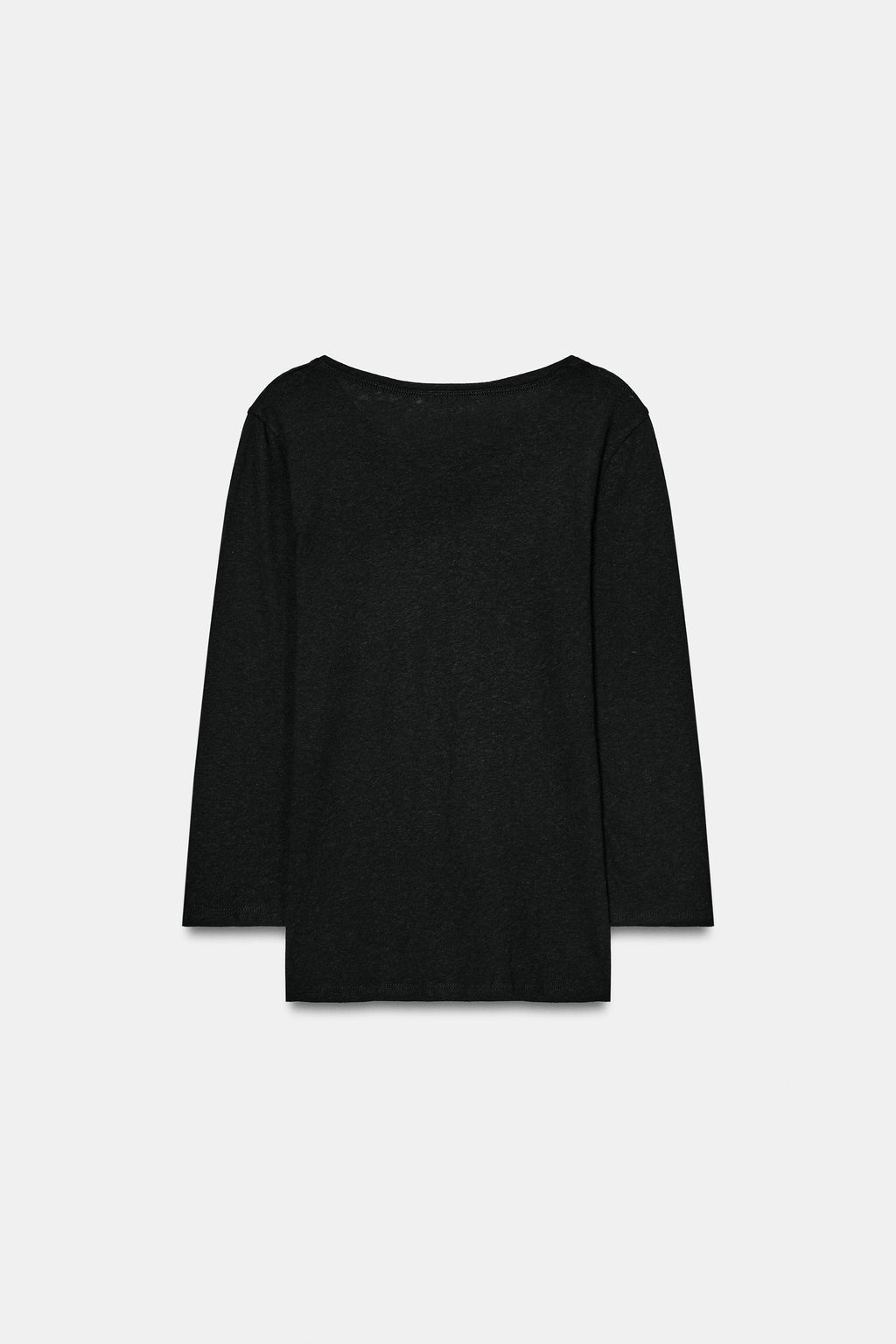CAMISETA CON LINO EFECTO LAVADO / Negro - Zara фото 6