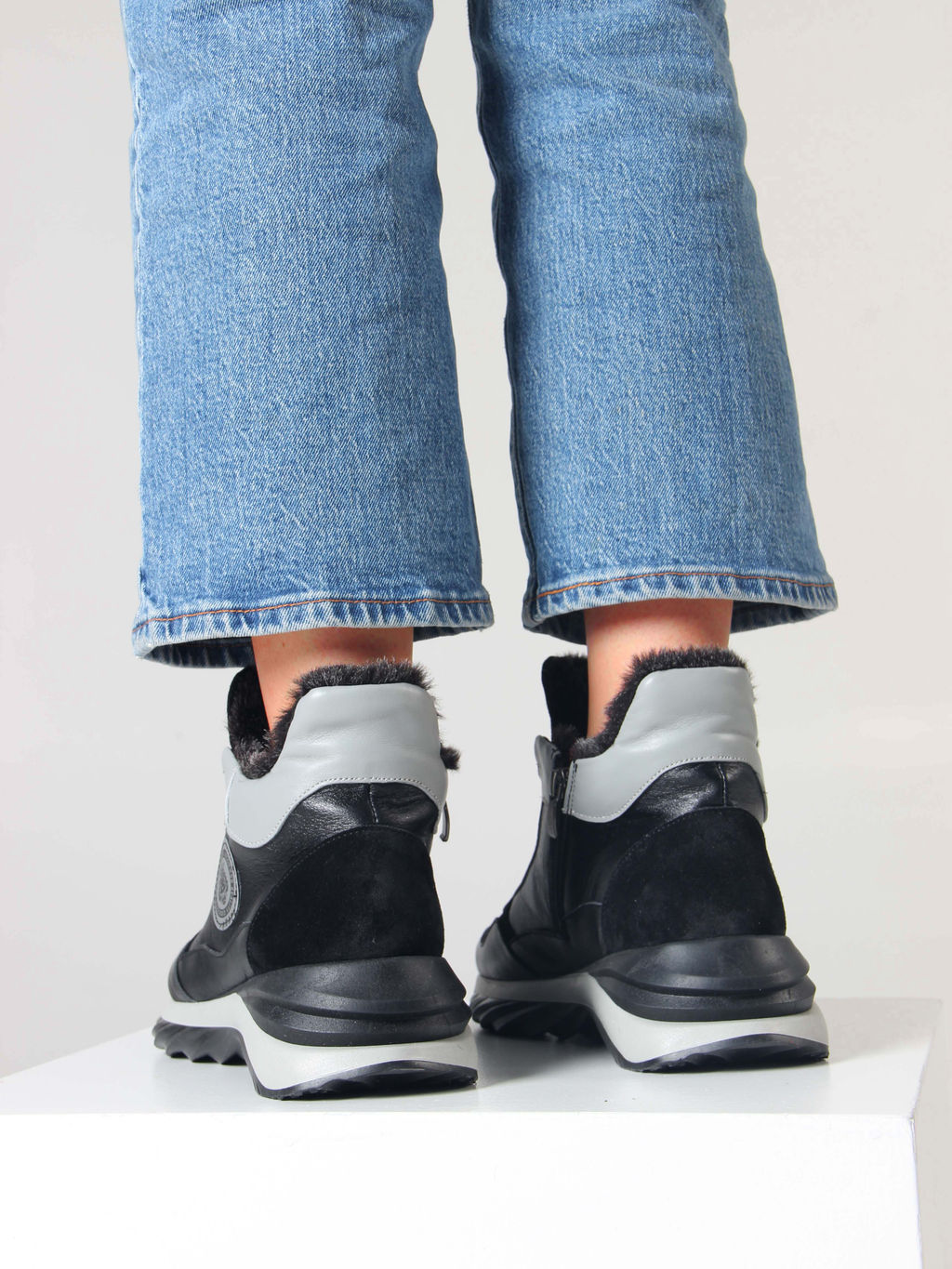 Ботинки EDART 350.uno2 bl. черный серый/шерсть - Ed'art фото 11