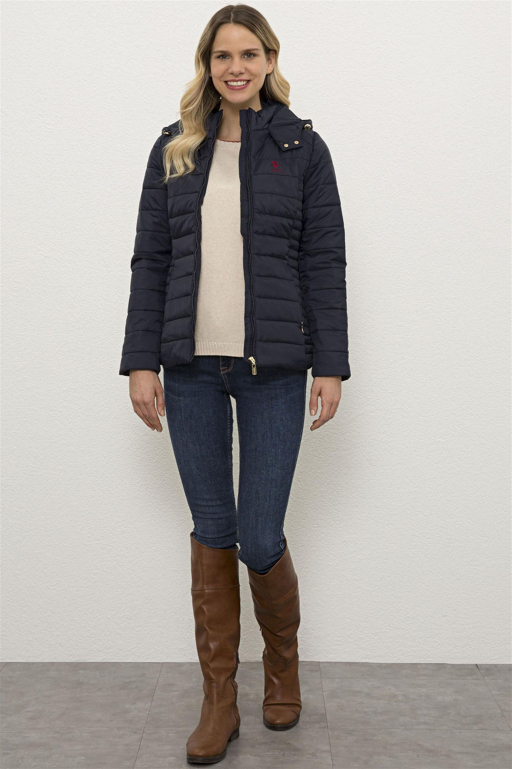 Женское темно-синее пальто Неожиданная скидка в корзине - U.s. polo assn фото 5