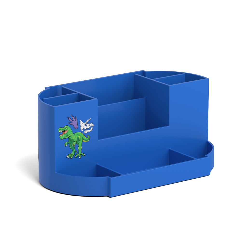 Цена за 1 шт. Подставка настольная пластиковая ErichKrause® Victoria, Dino Planet, синяя