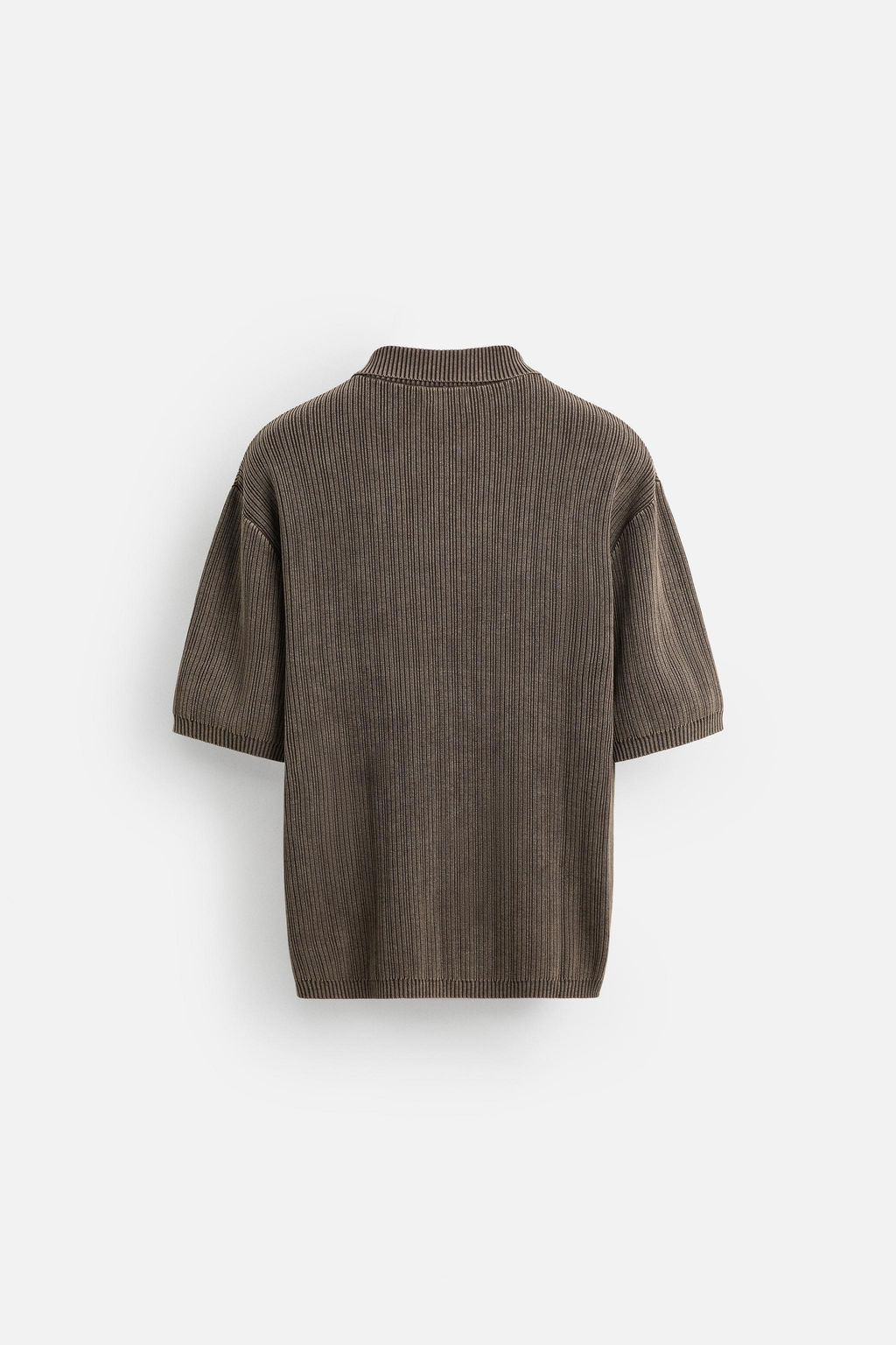 WASHED TEXTURED KNIT POLO SHIRT - Zara фото 8