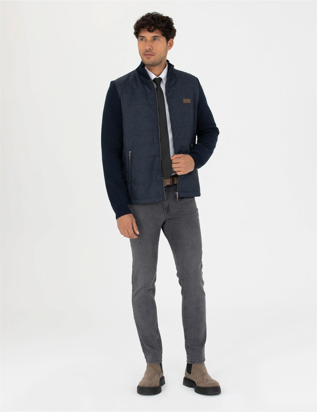 Lacivert Slim Fit Fermuarl_ Triko H_rka - Pierre cardin фото 4