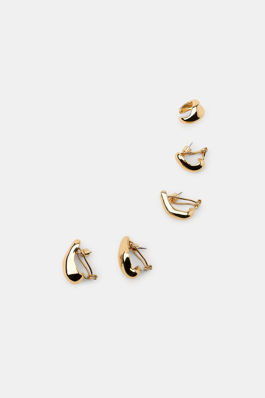 PACK 5 PENDIENTES MET?LICOS EARCUFF / Dorado - Zara фото 4
