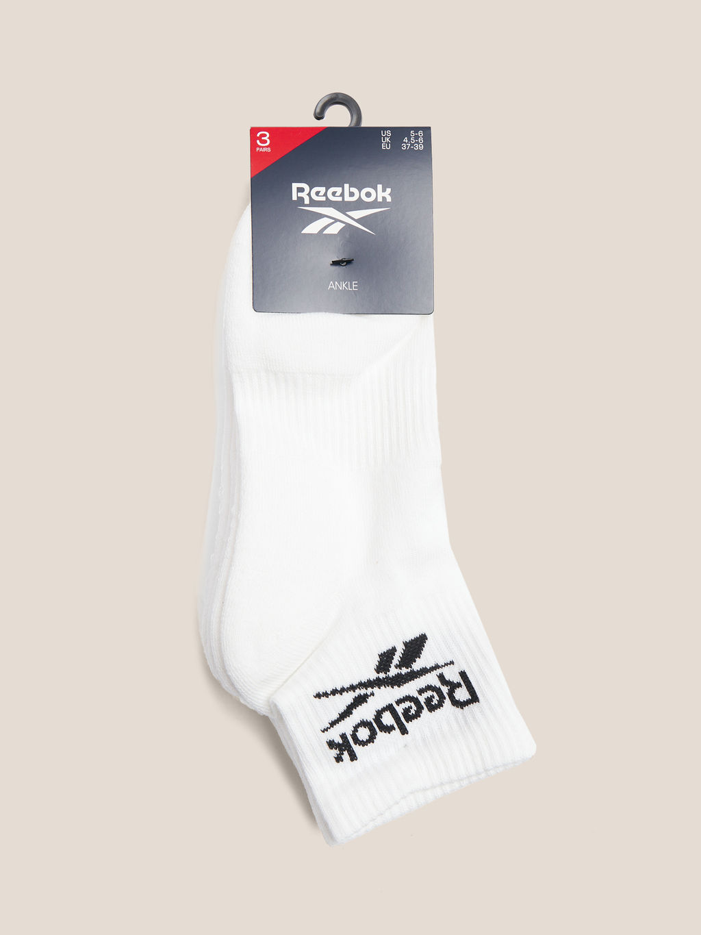 Мужские носки 3 шт. REEBOK ANKLE BL C 3P Артикул 4524960, белый