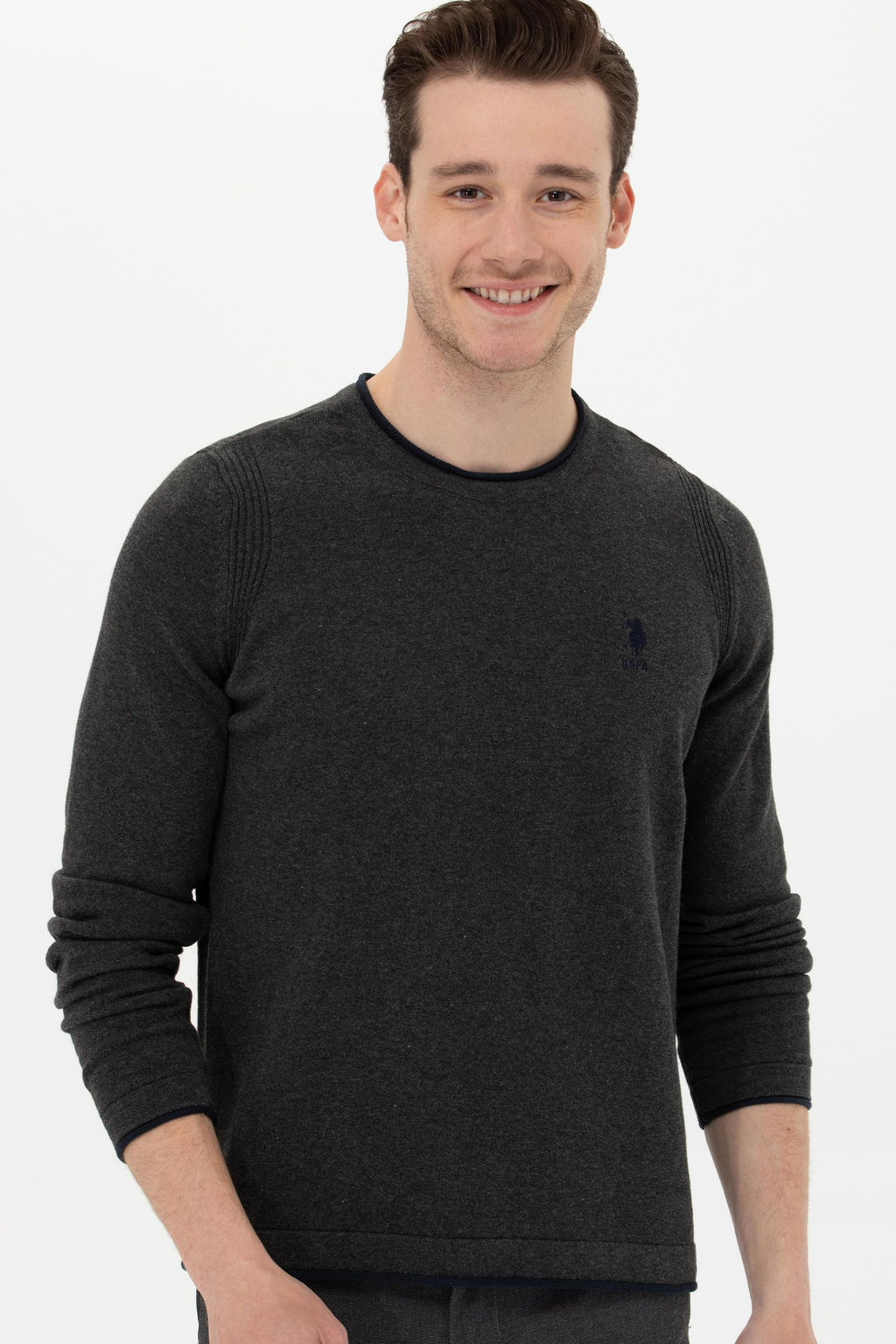 Мужской свитер антрацитового меланжа - U.s. polo assn фото 2