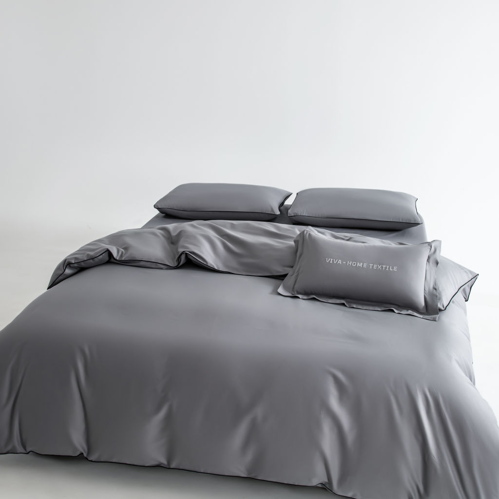 Комплект постельного белья Однотонный Сатин Элитный на резинке OCER014 180*200*30;160*200*30;140*200*30 Евро 4 Наволочки
