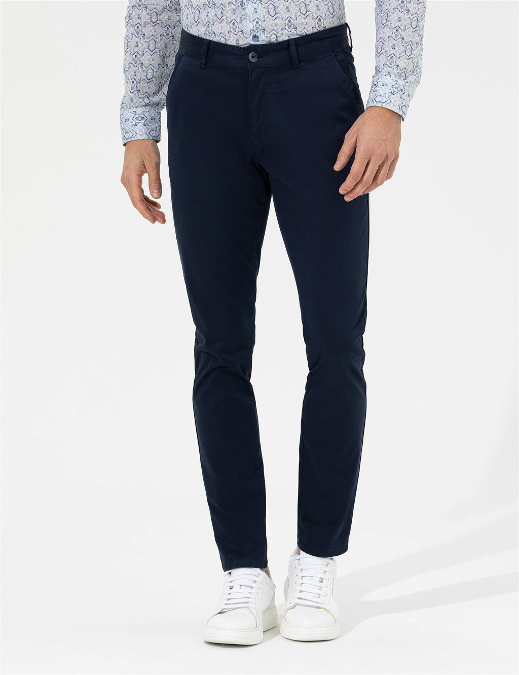 Lacivert Slim Fit Kanvas Pantolon - Pierre cardin фото 2