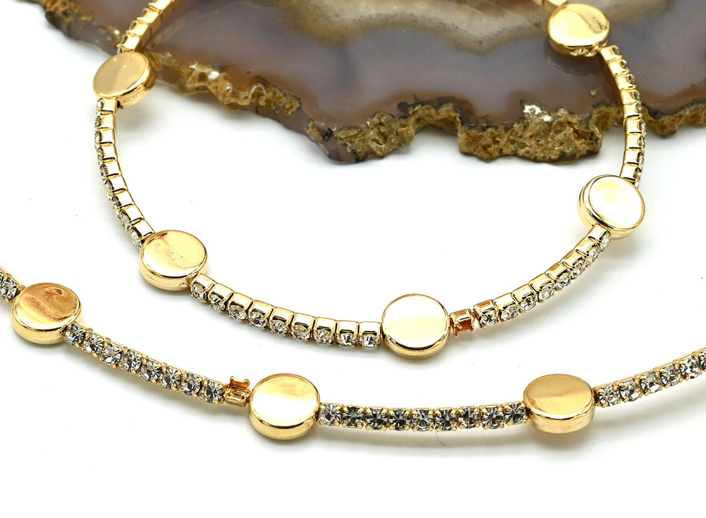 Колье-чокер с браслетом цв.золотистый, 40см, 17см Радуга камня  фото 2