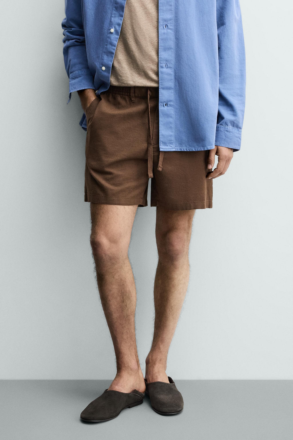 BERMUDA RELAXED FIT ALGOD?N - LINO / Beige claro - Zara фото 2